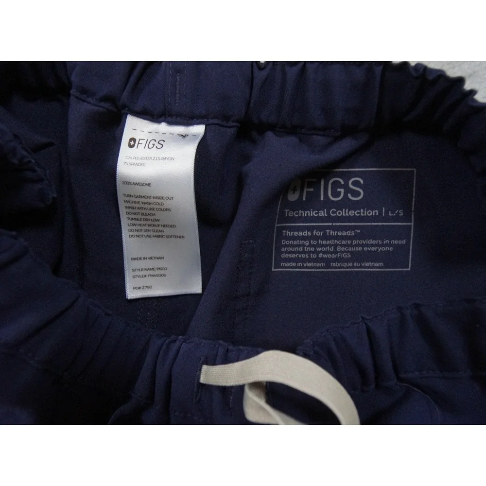 Figs Pants Mens Large Blue Scrub Technical Pisco Bottom Nurse Workwear Stretch